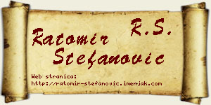 Ratomir Stefanović vizit kartica